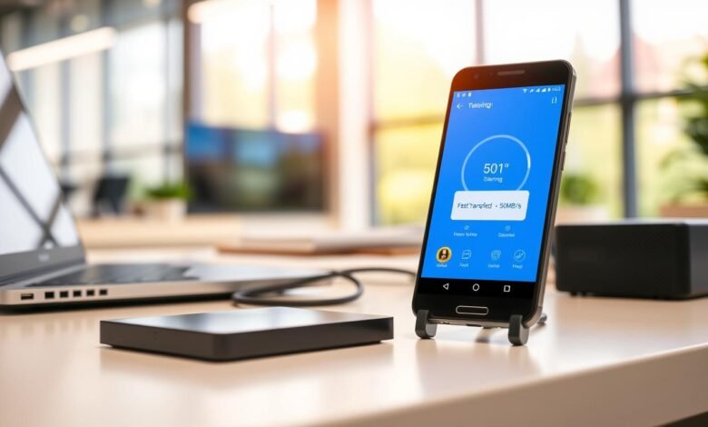 transfer file besar tanpa cable speed 50mb/s apps